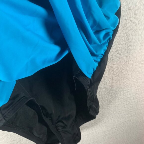 Swim Solutions Women's Ruched Front High Neck One Piece Swimsuit Size 18 NWT‎ - Picture 2 of 10